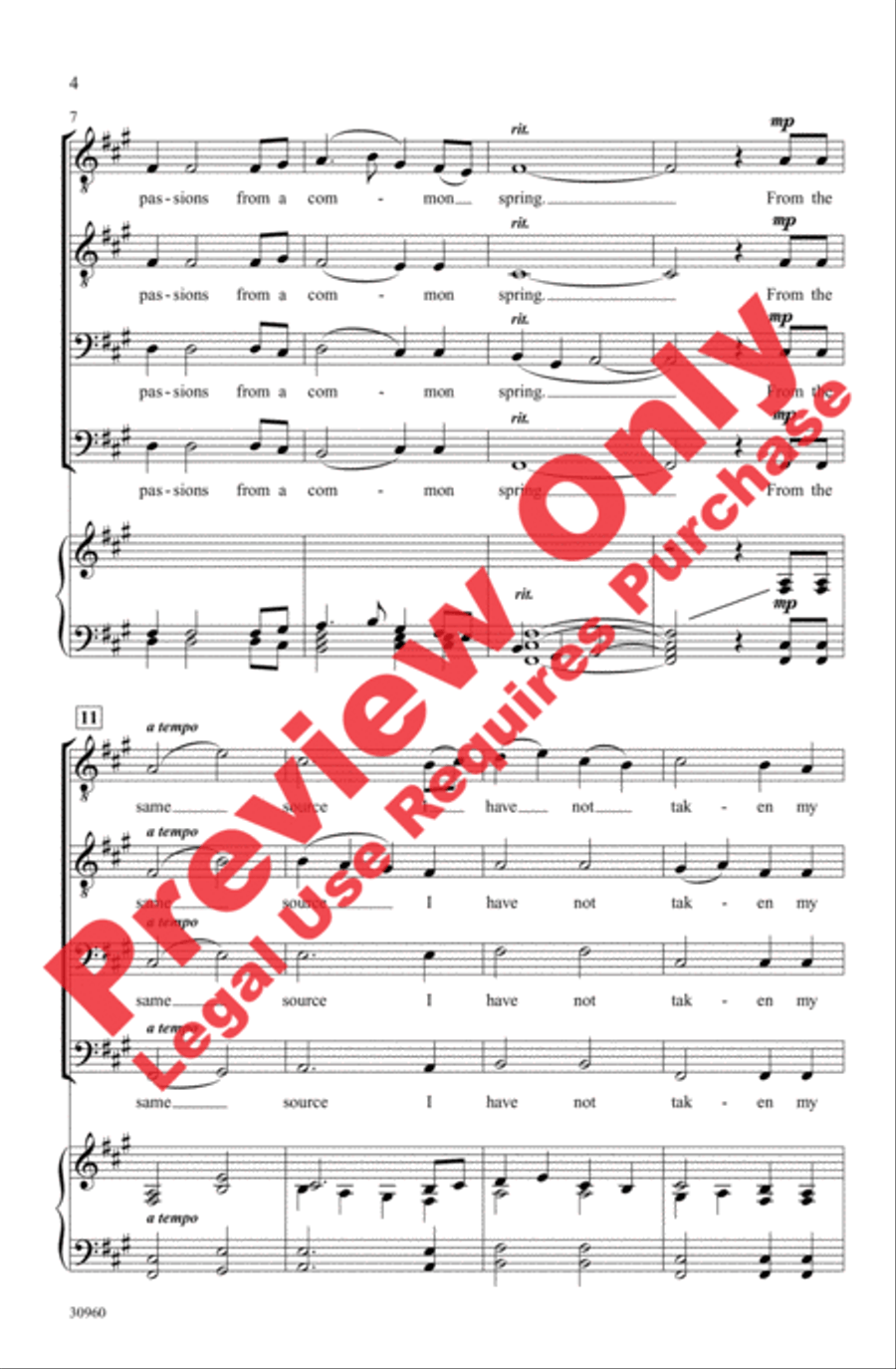 Demon in My View Men's Choir scores gallery preview page 4
