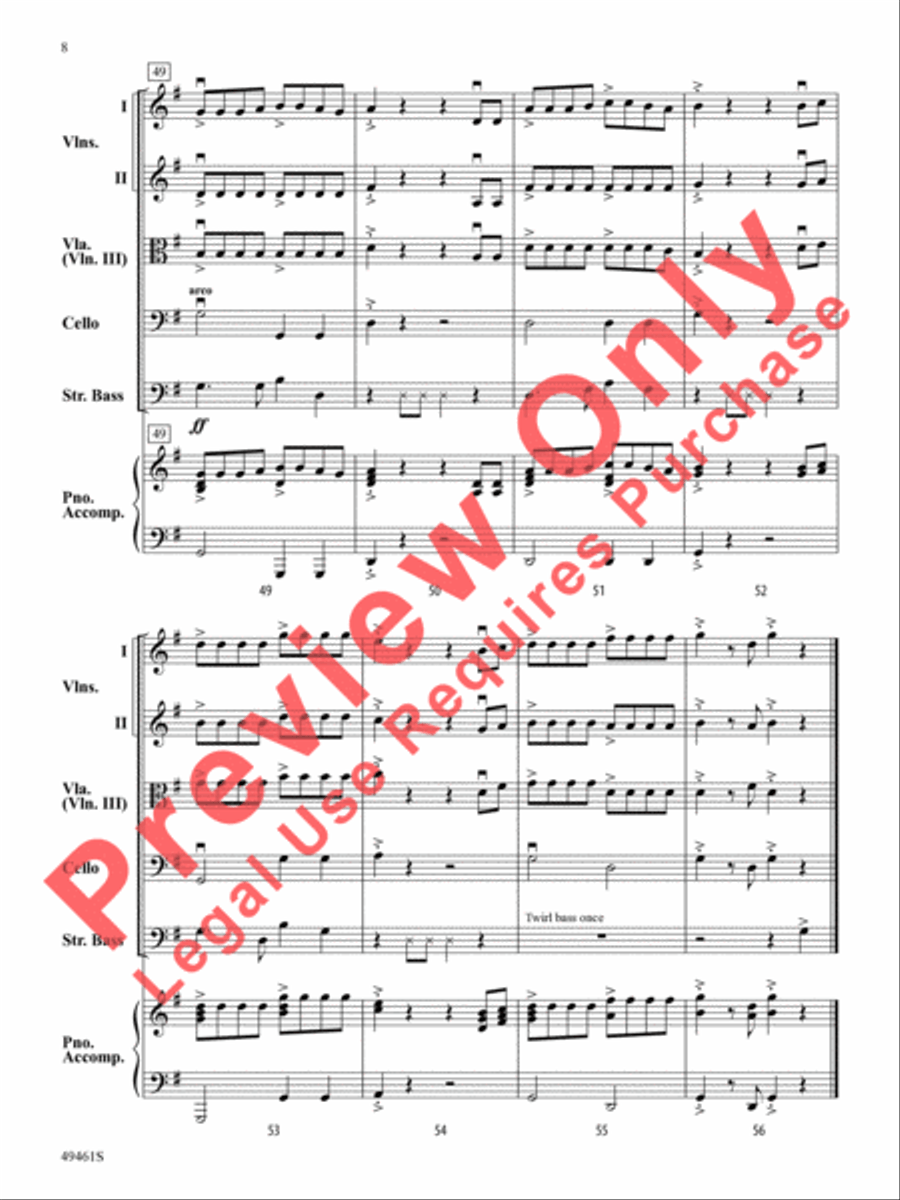Dance of the Bowless Basses String Orchestra scores gallery preview page 9