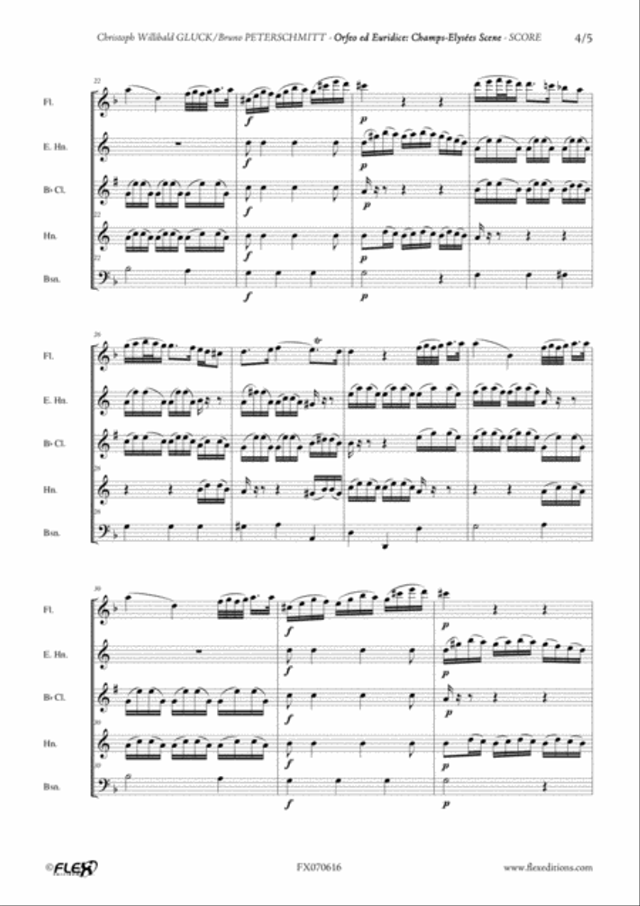 Orfeo ed Euridice - Champs Elysees Scene Woodwind Quintet scores gallery preview page 4