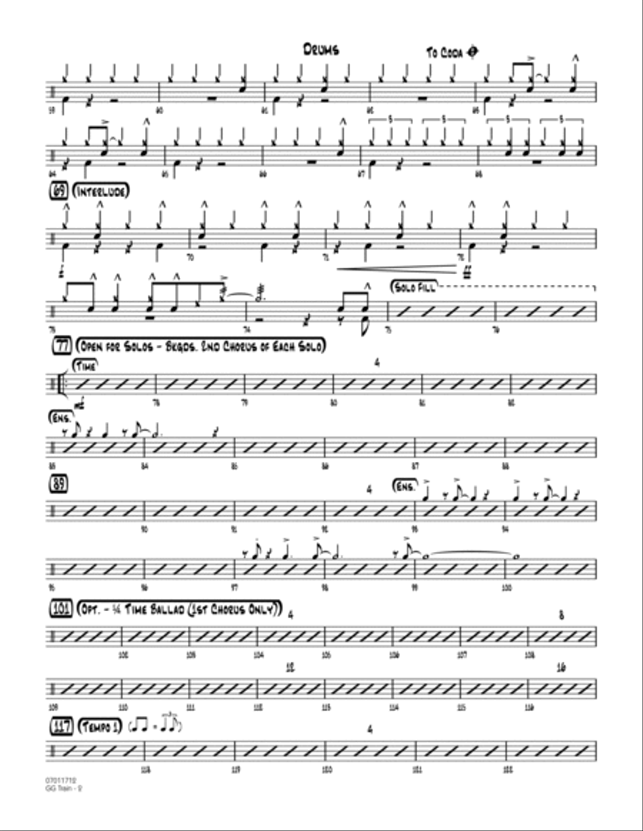 GG Train - Drums GG Train - Drums Jazz Ensemble scores gallery preview page 2