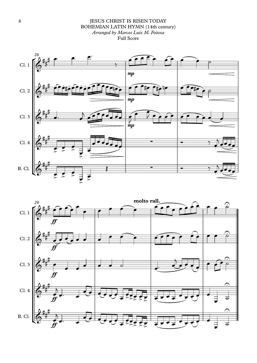 Jesus Christ is Risen Today - Clarinet Quintet Clarinet Quintet scores gallery preview page 6