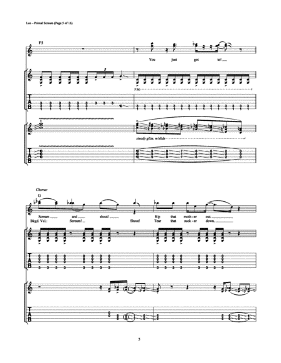 Primal Scream Electric Guitar scores gallery preview page 5