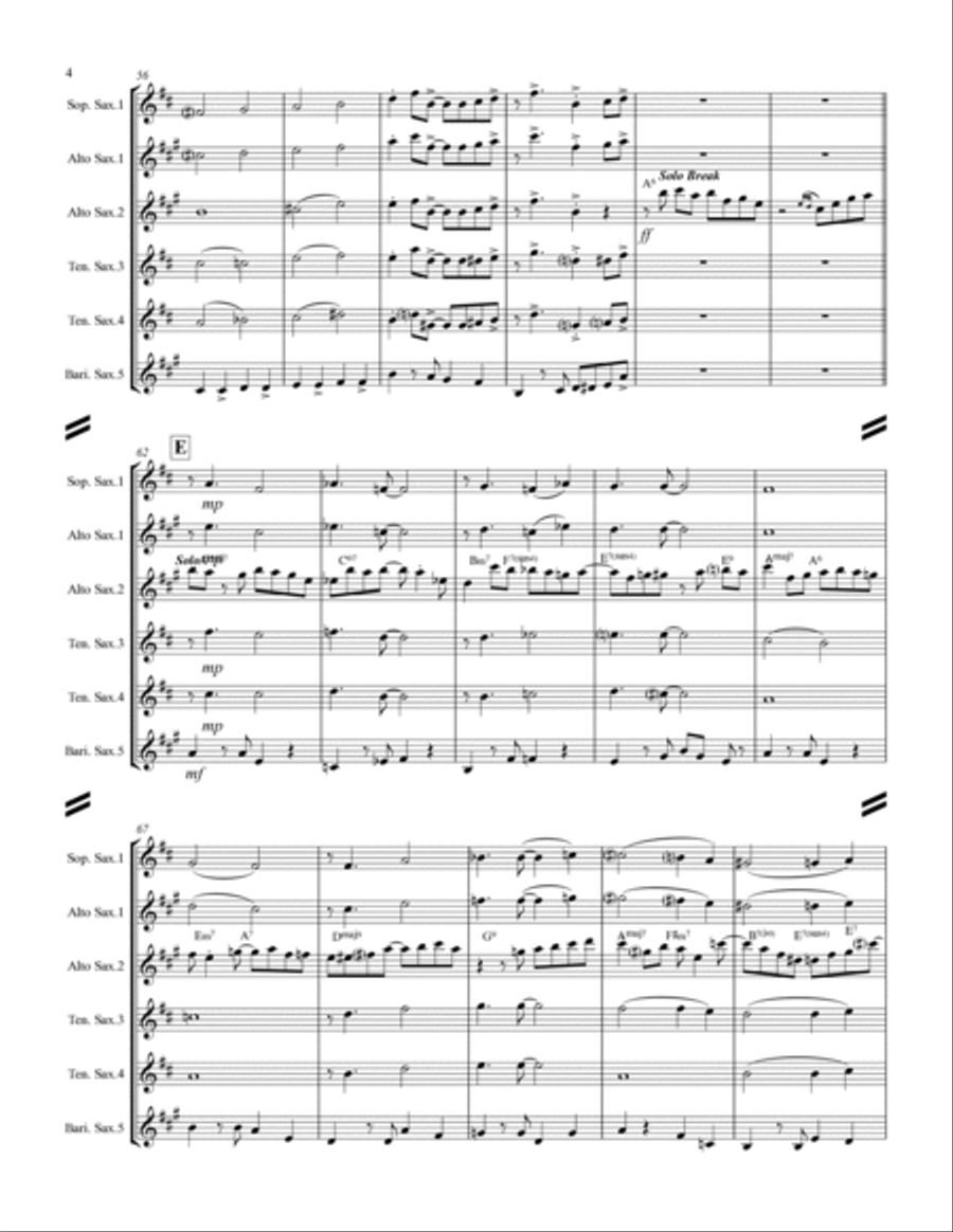 Come Fly With Me Come Fly With Me Saxophone Quintet scores gallery preview page 5