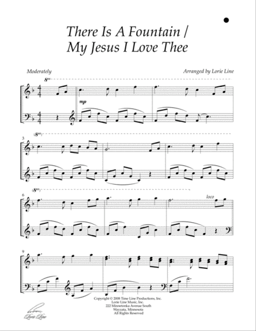 There Is A Fountain/My Jesus I Love Thee Piano Solo scores gallery preview page 2