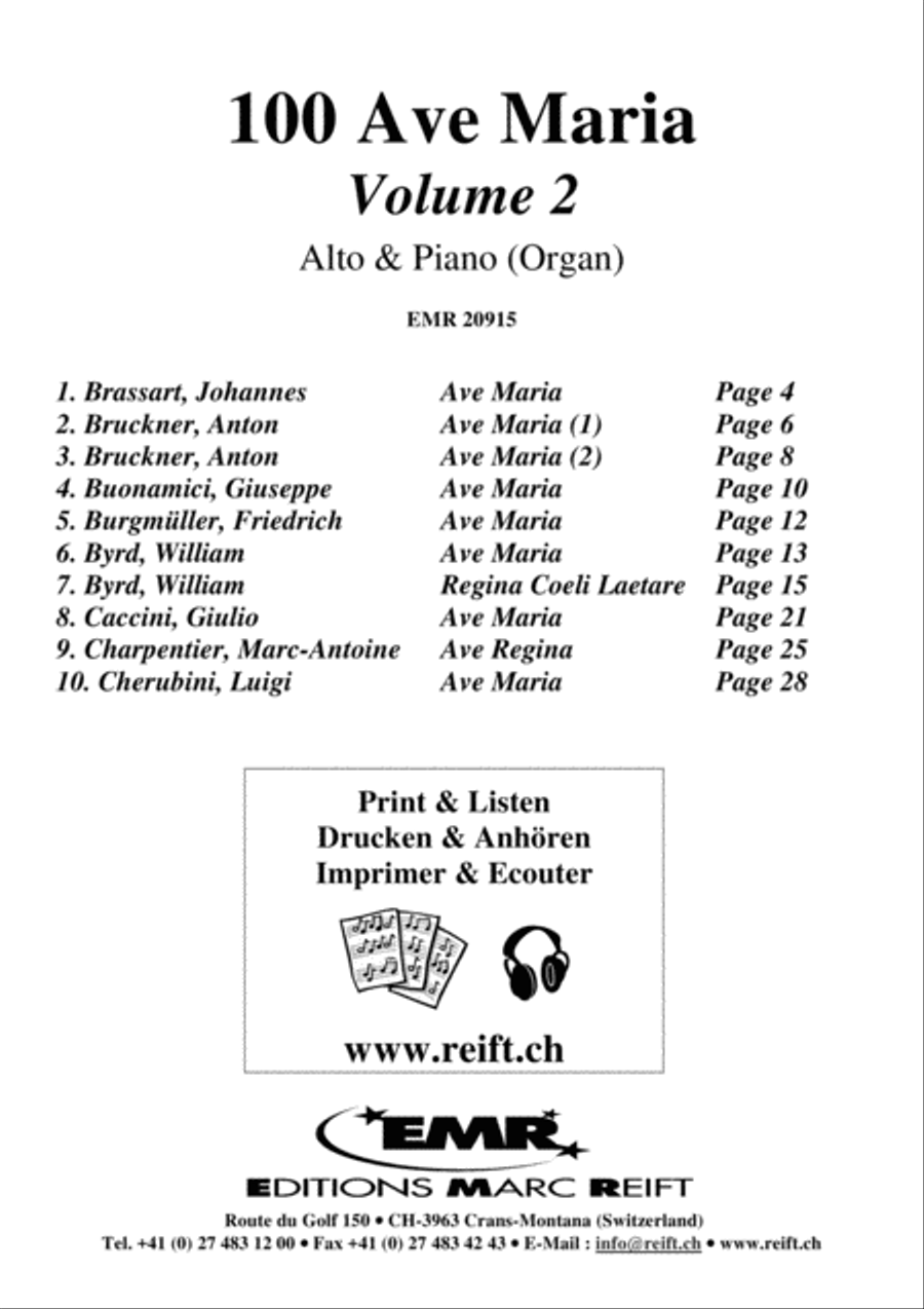 100 Ave Maria Volume 2 Alto Voice scores gallery preview page 2