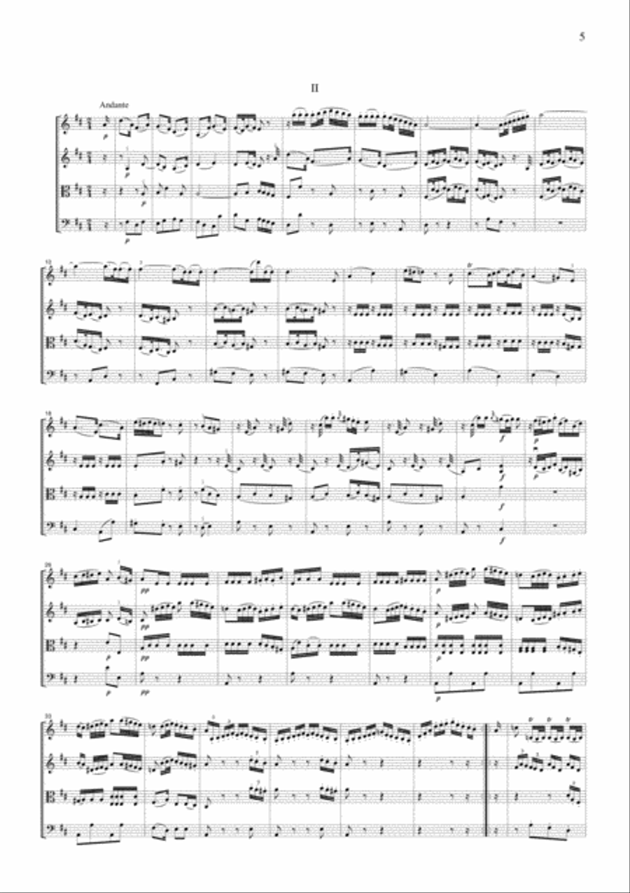 Mozart Symphony No.29, all mvts., for string quartet, CM012 String Quartet scores gallery preview page 5
