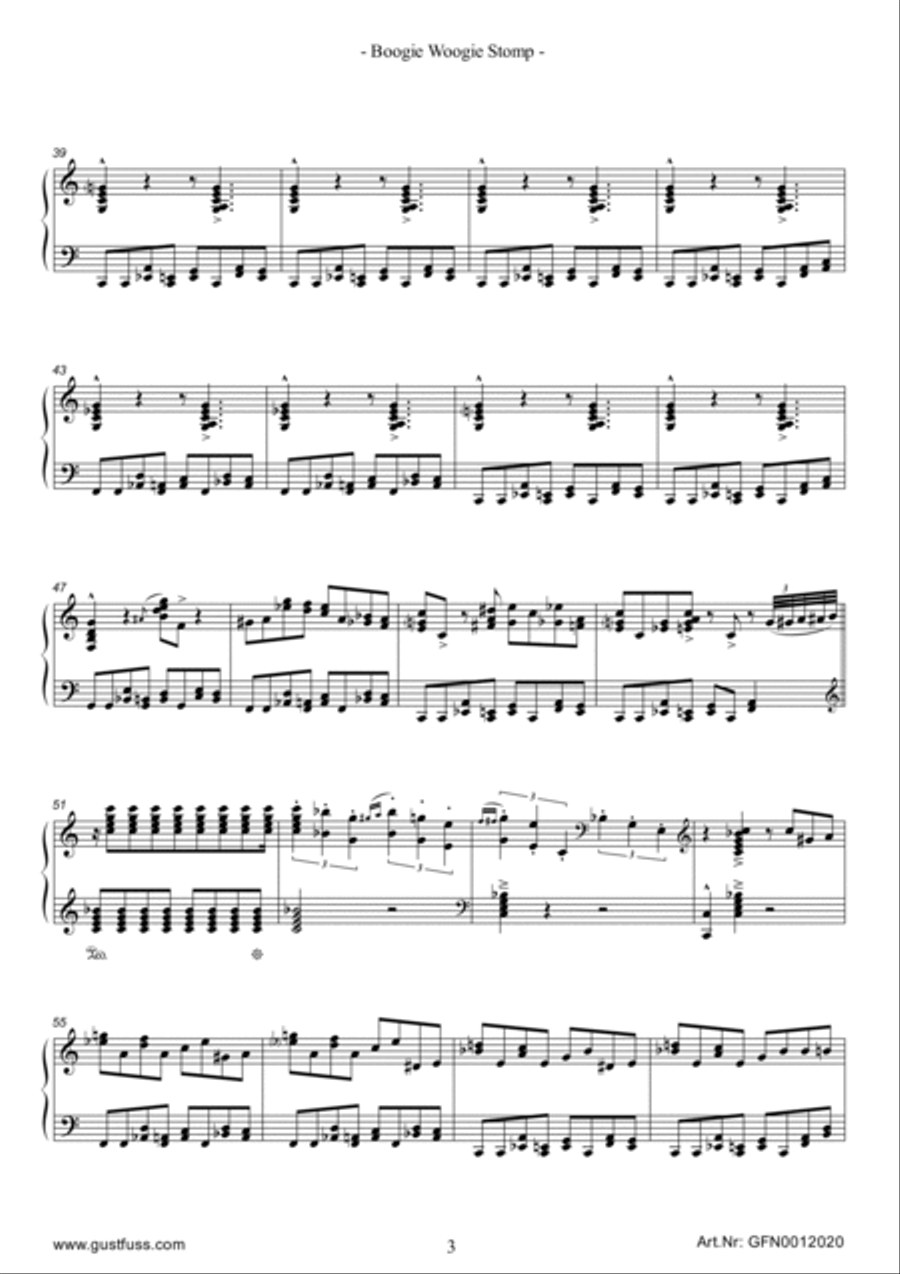 Boogie Woogie Stomp (Albert Ammons Transcription) Piano Solo scores gallery preview page 4