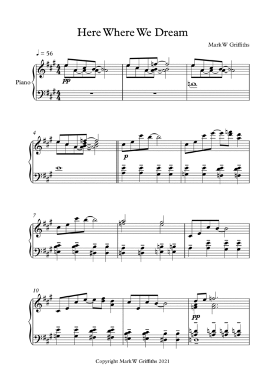 Here, where we dream Here, where we dream Piano Solo scores gallery preview page 2