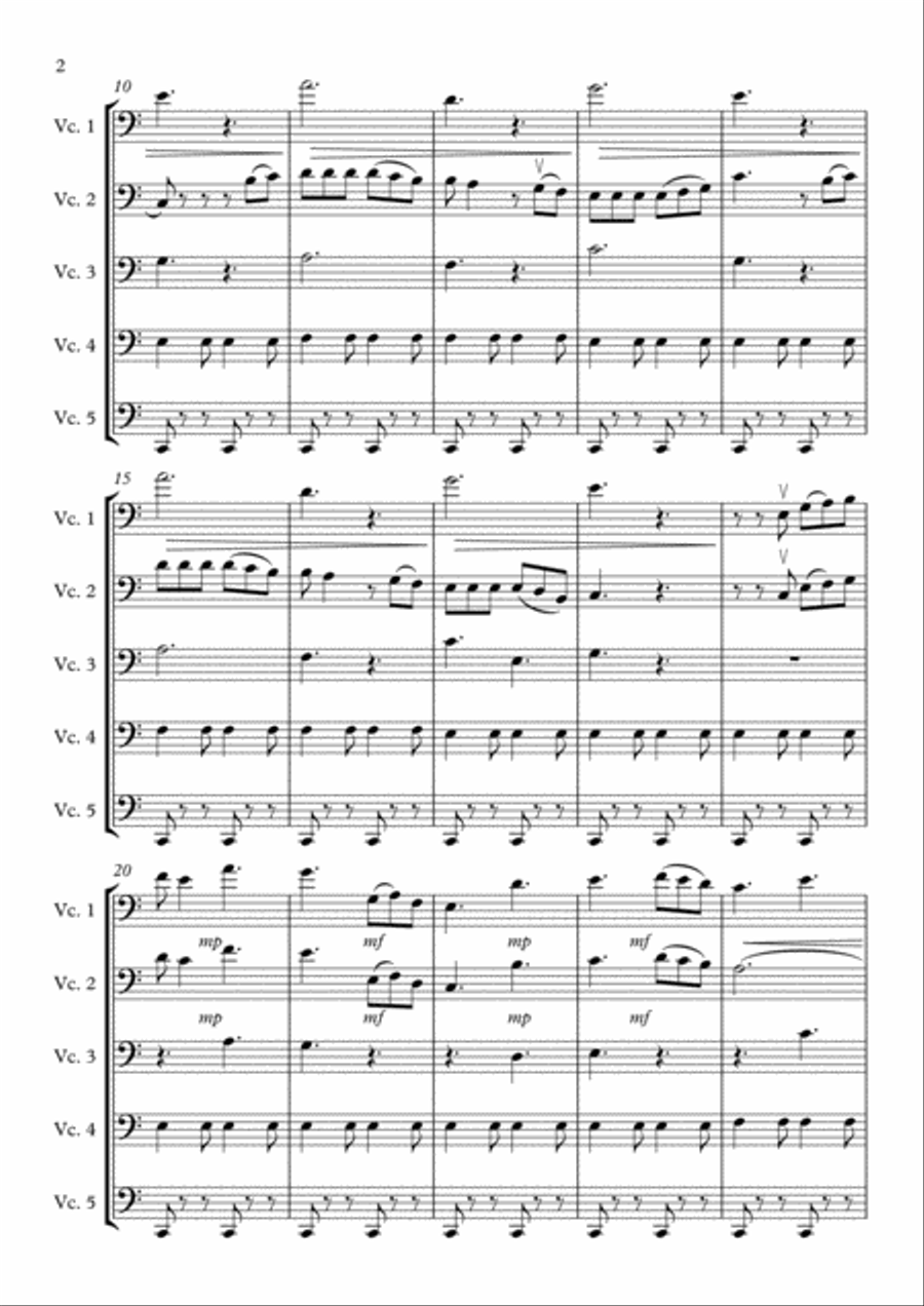 Hope - Cello Quintet String Quartet scores gallery preview page 2