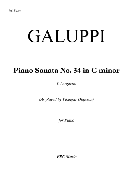 Galuppi: Sonata No. 34 in C Minor: I. Larghetto image number null