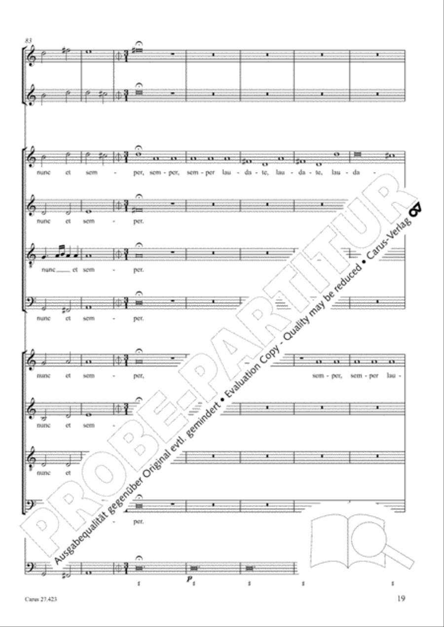Laudate Dominum Secondo 4-Part scores gallery preview page 20