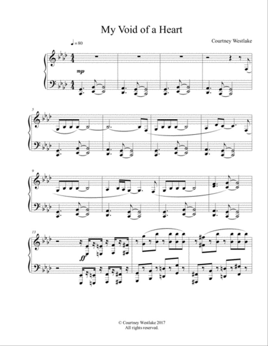 My Void of a Heart My Void of a Heart Piano Solo scores gallery preview page 1