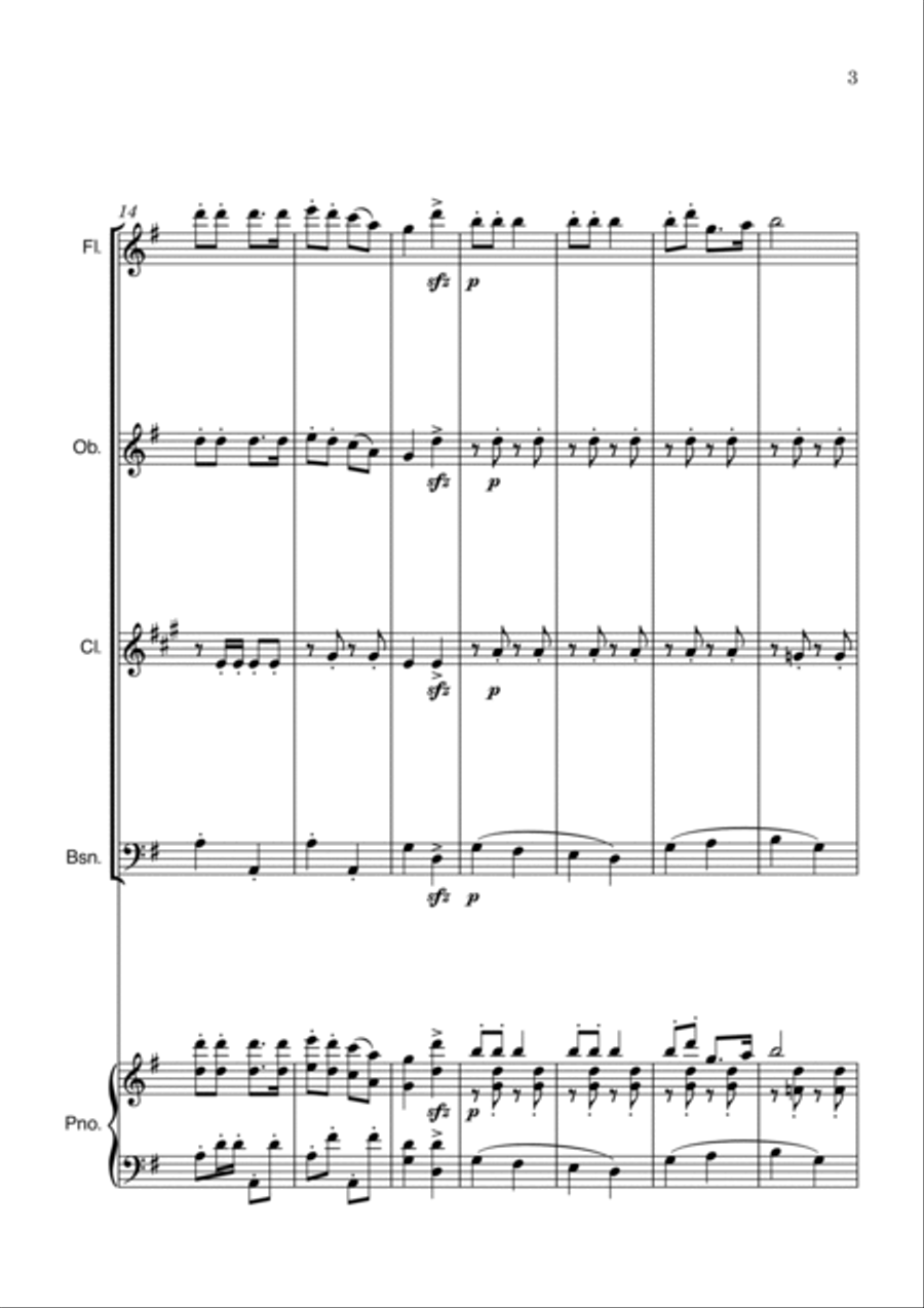 Jingle Bells Woodwind Quartet scores gallery preview page 3