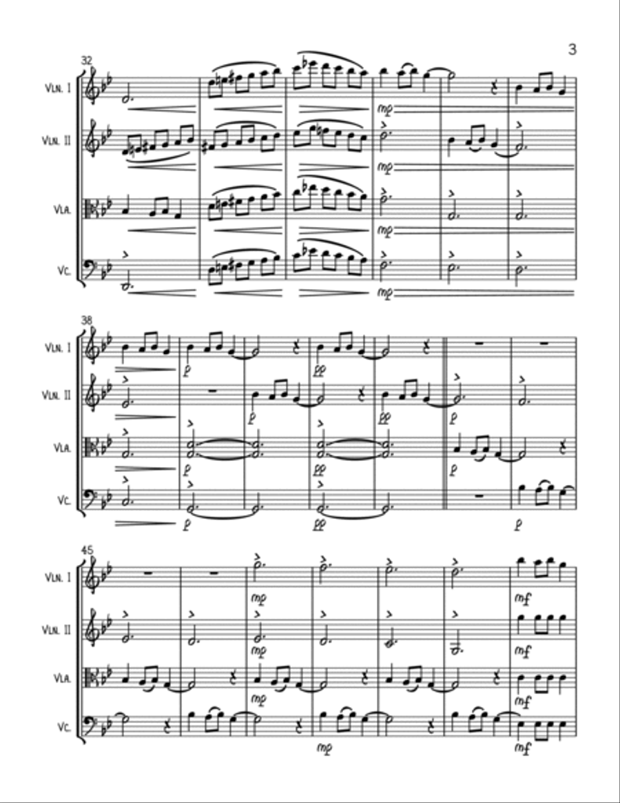 Carol Of The Bells - String Quartet String Quartet scores gallery preview page 3