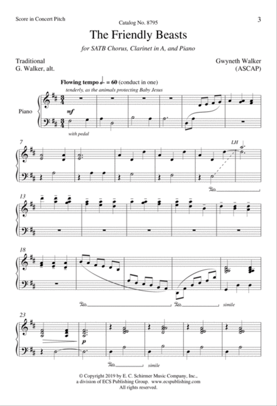 The Friendly Beasts 4-Part scores gallery preview page 3