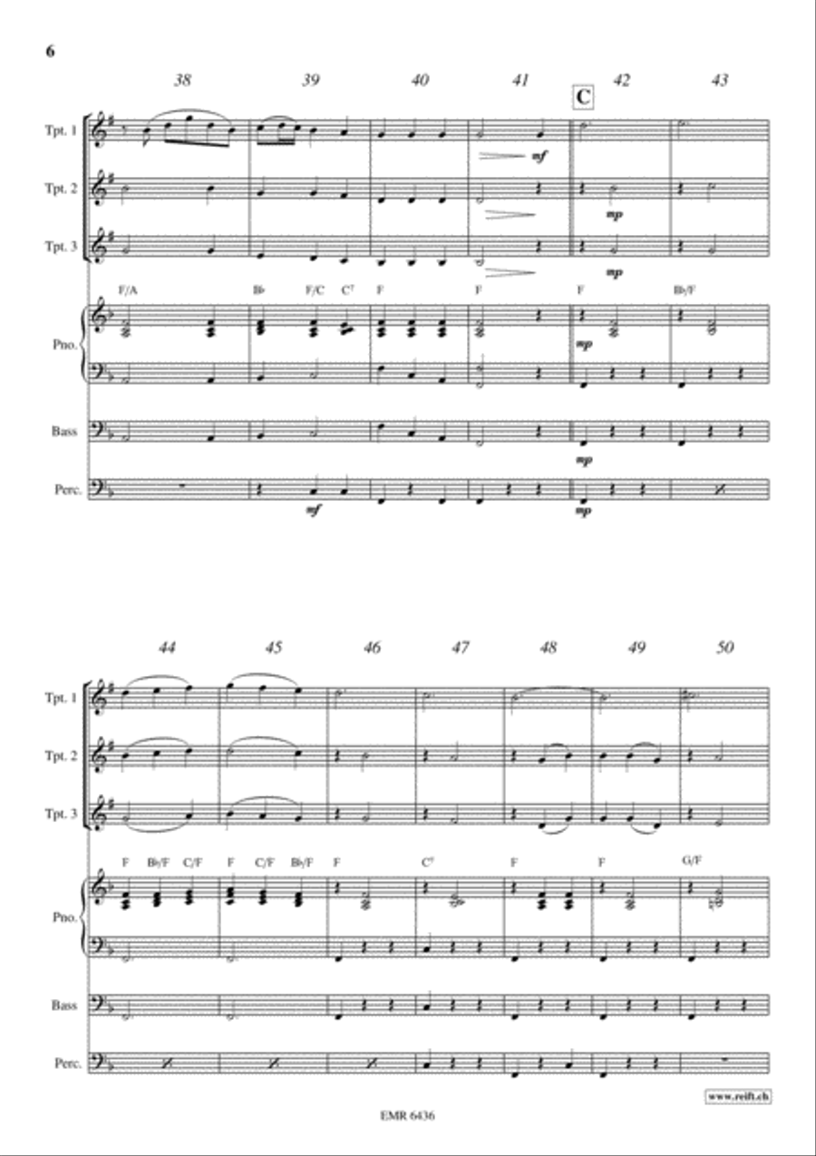Plaisir d'Amour Trumpet Trio scores gallery preview page 6