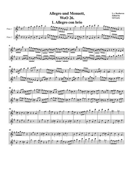 Allegro & Minuet, WoO 26 (original version for 2 flutes) image number null