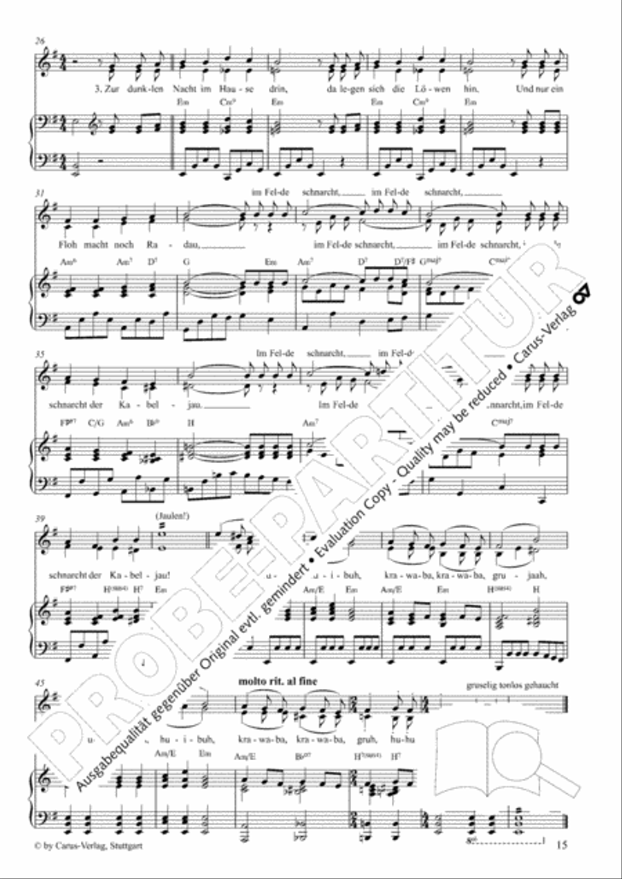 Gruselmonsterzaubersongs. Heft II Children's Choir scores gallery preview page 16