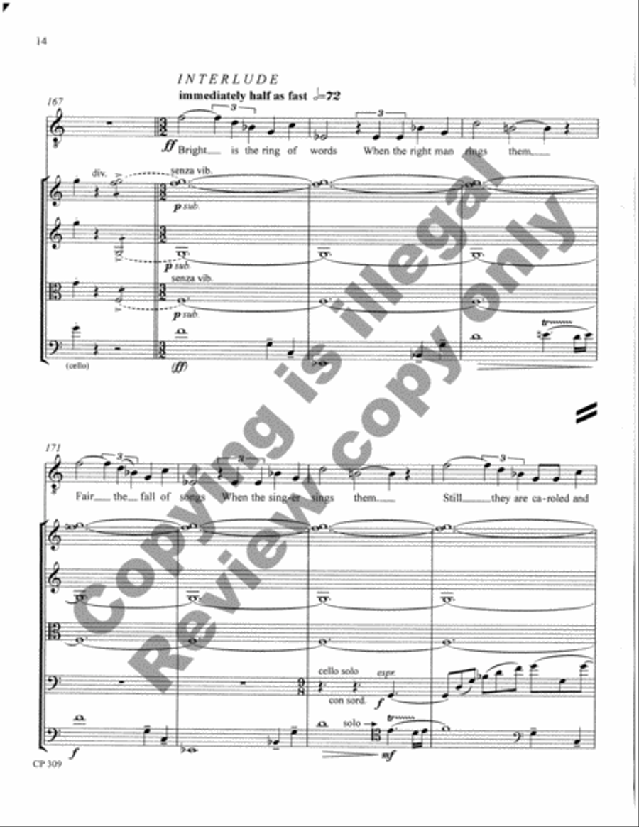 Songs of Laughter, Love, & Tears (Full Score & Parts) String Orchestra scores gallery preview page 15