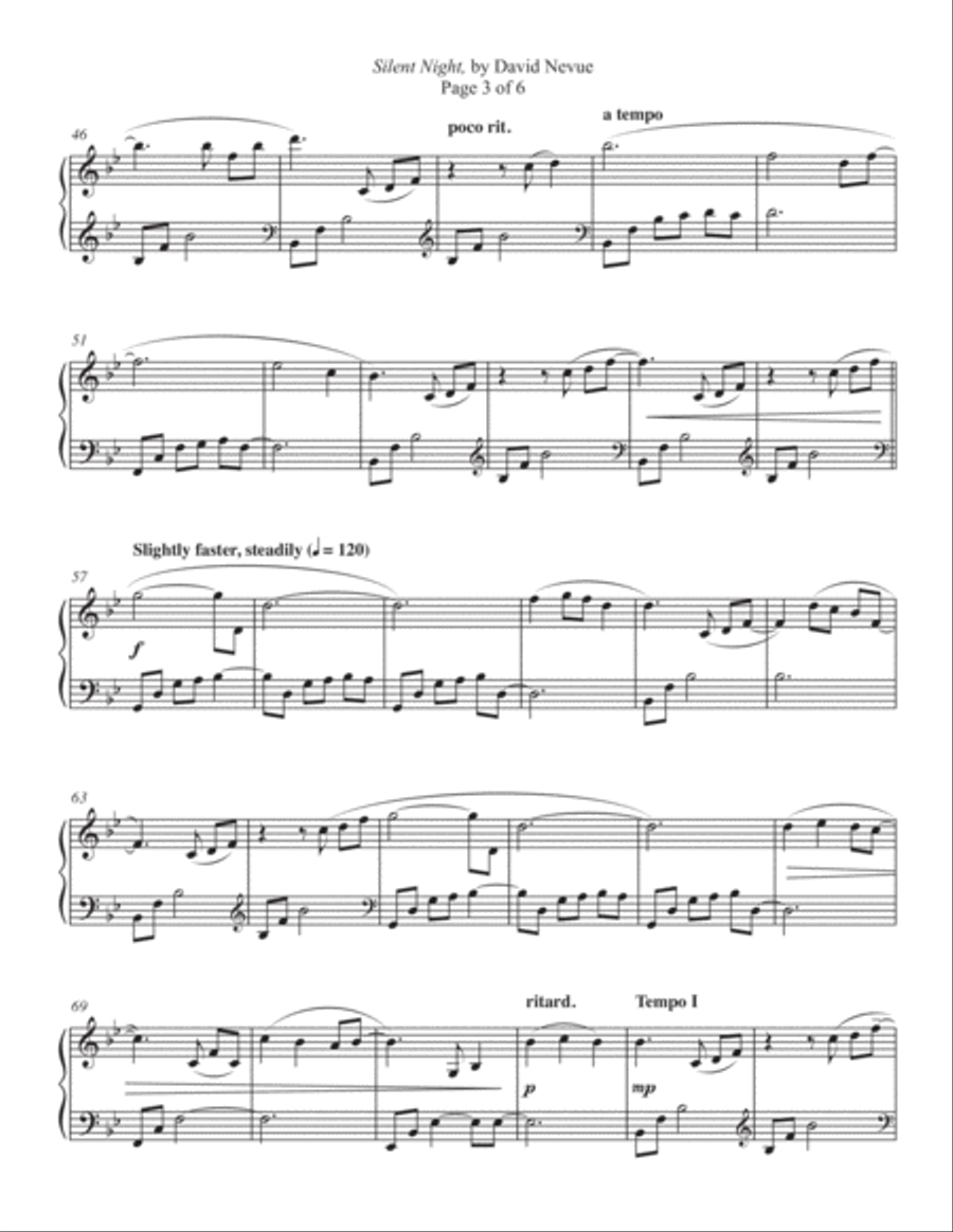 Silent Night Piano Solo scores gallery preview page 3