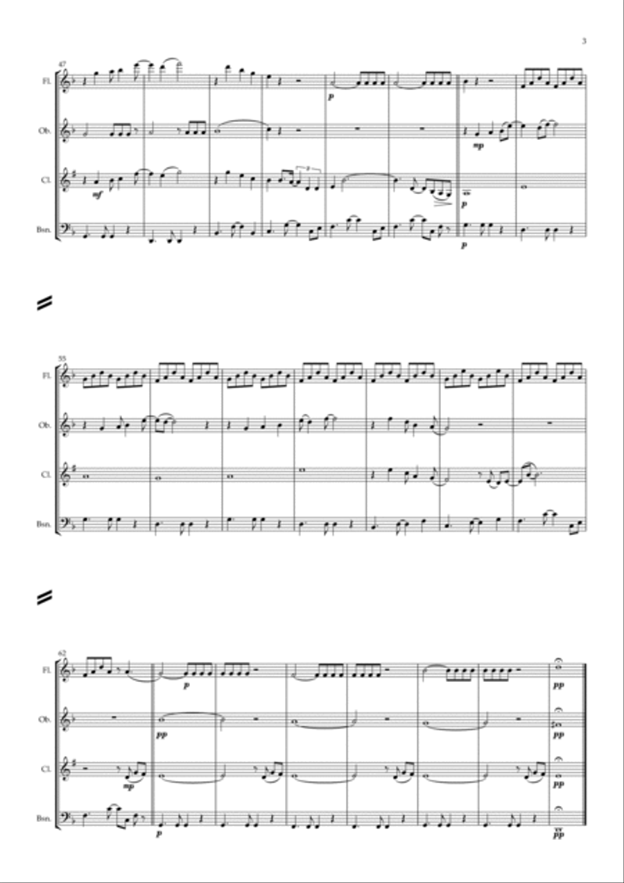 And I Love Her Woodwind Quartet scores gallery preview page 4