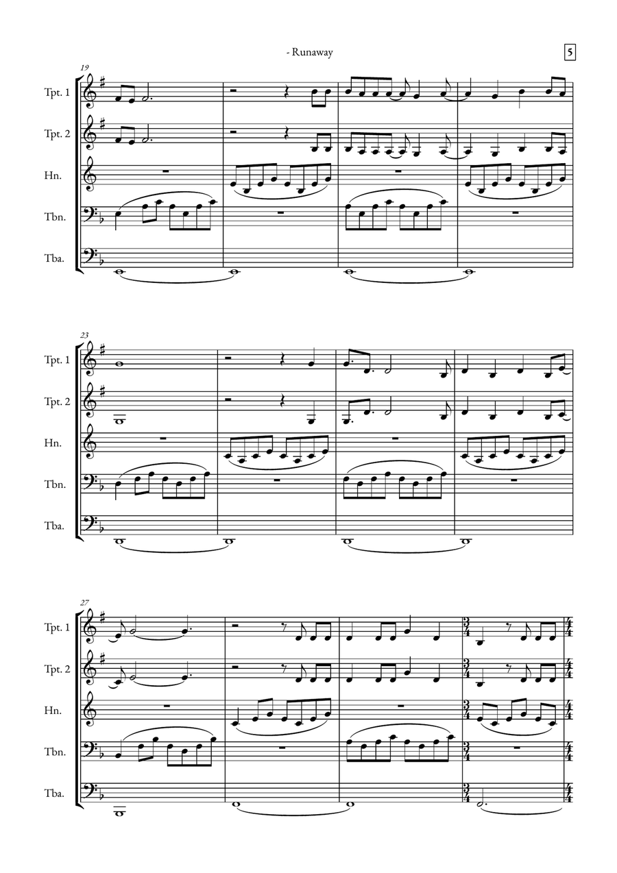 Runaway Brass Quintet scores gallery preview page 5