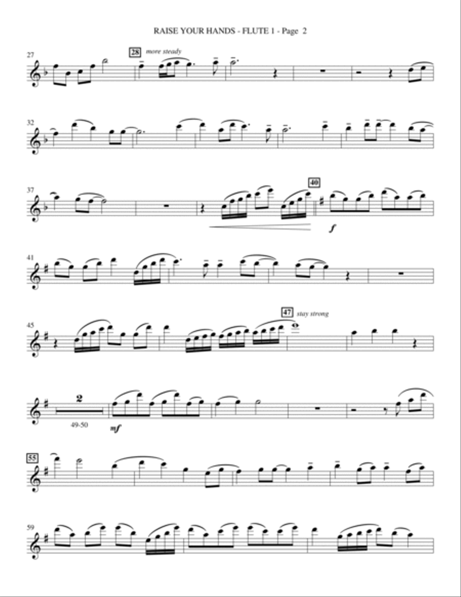 Raise Your Hands - Flute 1 Choir scores gallery preview page 2