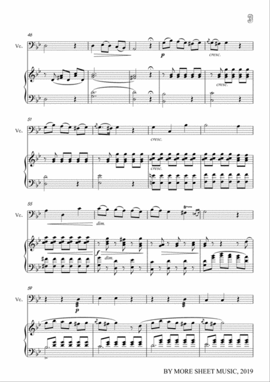 Stradella-Preghiera; Pietà,signore, for Cello and Piano Piano scores gallery preview page 5