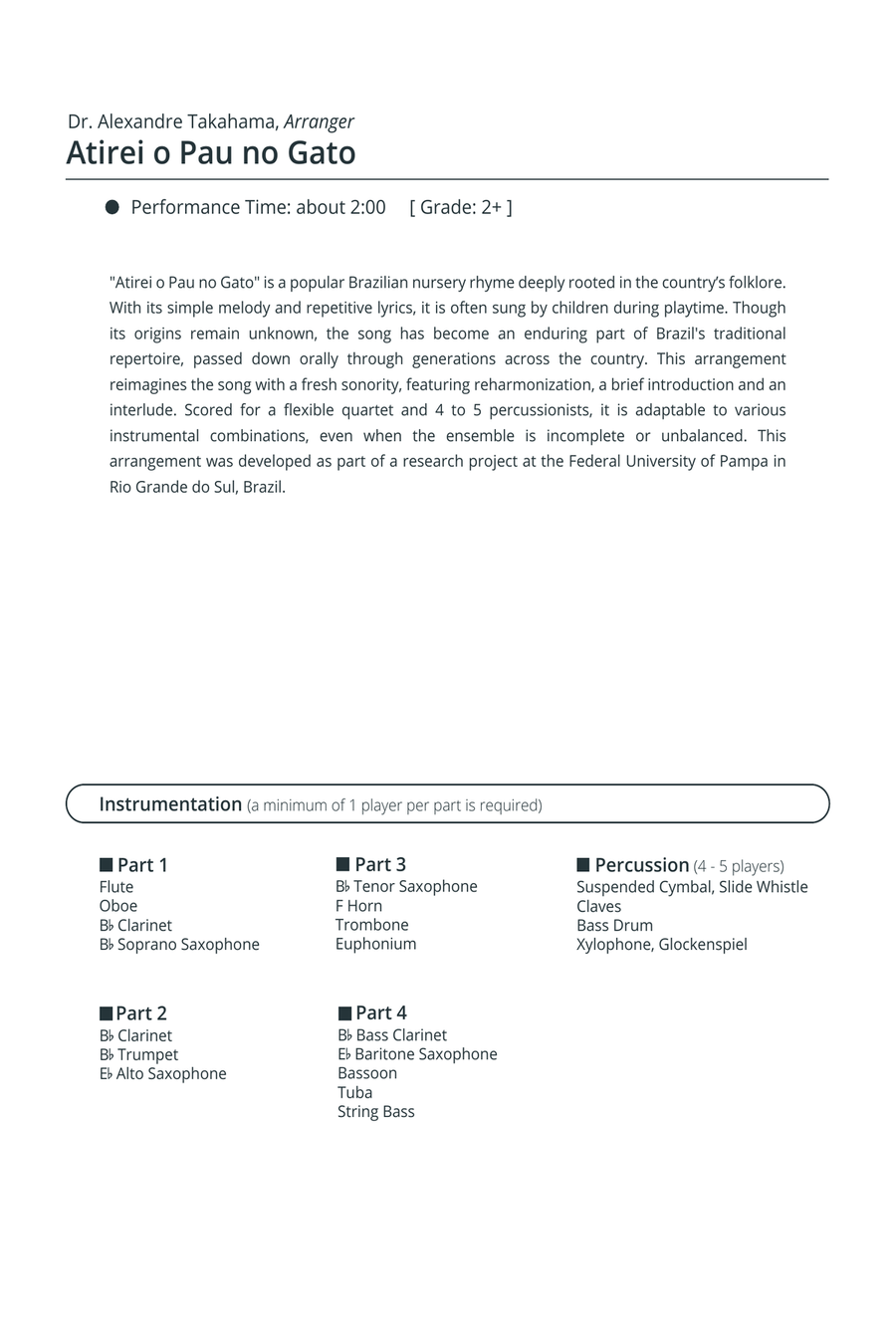 Atirei o Pau no Gato Concert Band scores gallery preview page 2