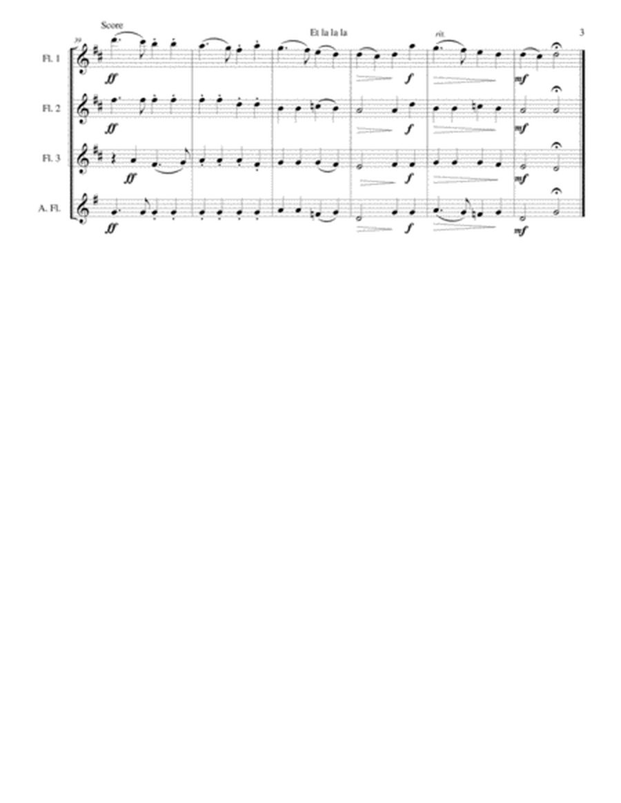 Et la la la for flute quartet (3 C flutes and 1 alto flute) image number null