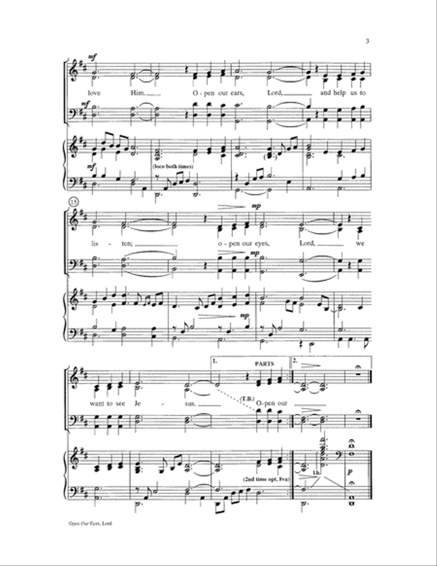 Open Our Eyes, Lord / Benediction Choir scores gallery preview page 3