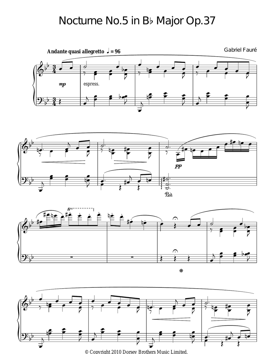 Nocturne No. 5 In B Flat Major, Op. 37