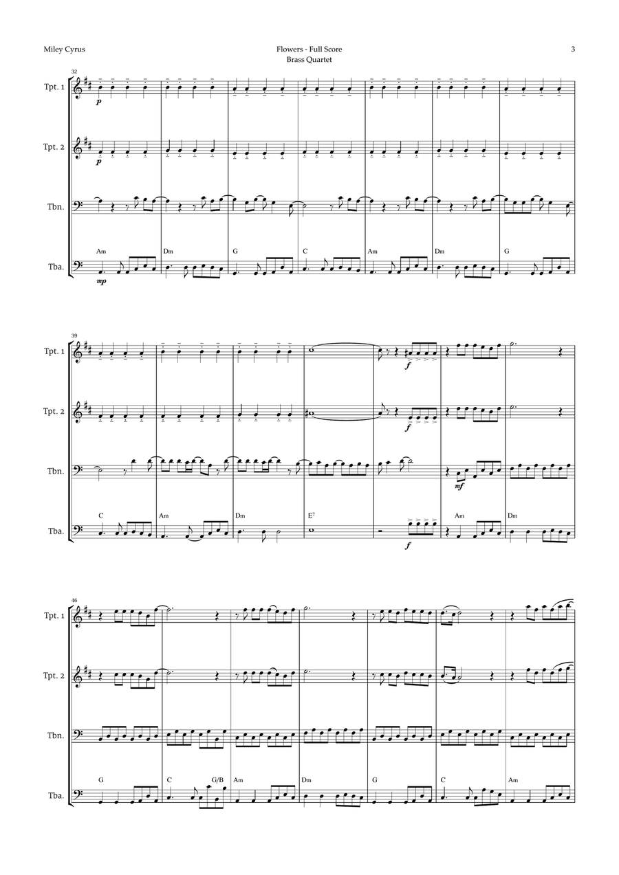 Flowers Brass Quartet scores gallery preview page 3