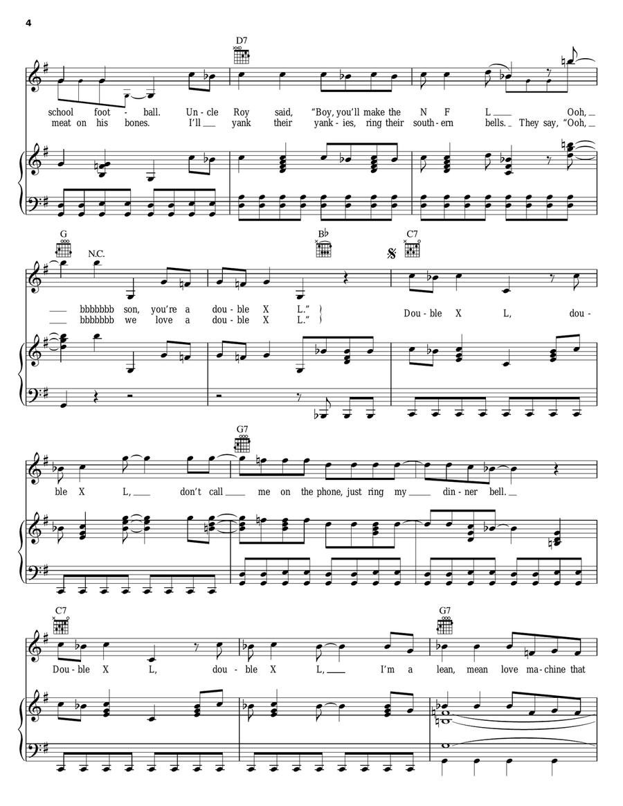 XXL (Double X-L) Piano, Vocal, Guitar scores gallery preview page 4
