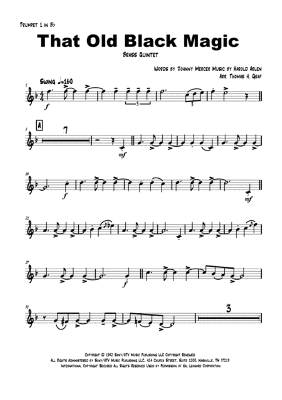 That Old Black Magic Euphonium scores gallery preview page 5