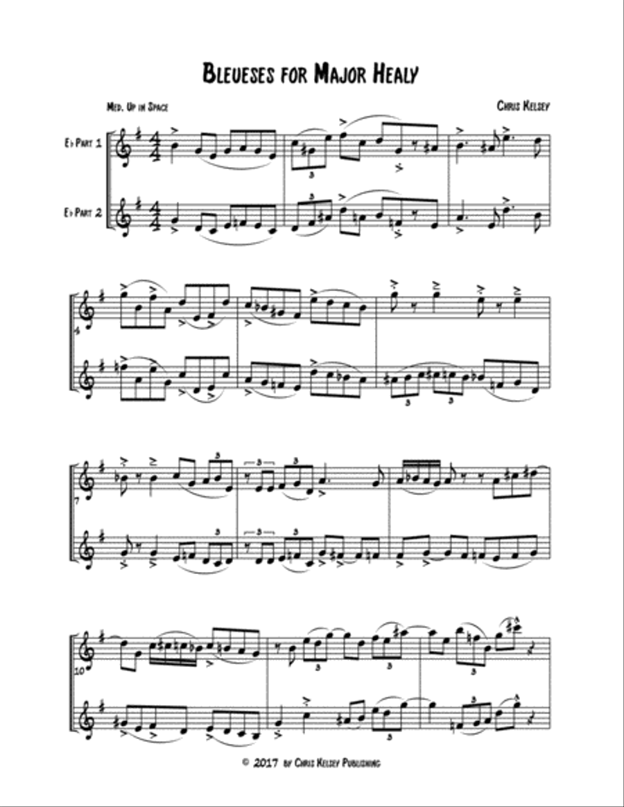 Bleueses for Major Healy (Duet for Eb Instruments) Woodwind Duet scores gallery preview page 1