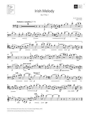 Irish Melody (Grade 6, B13, from the ABRSM Cello Syllabus from 2024)