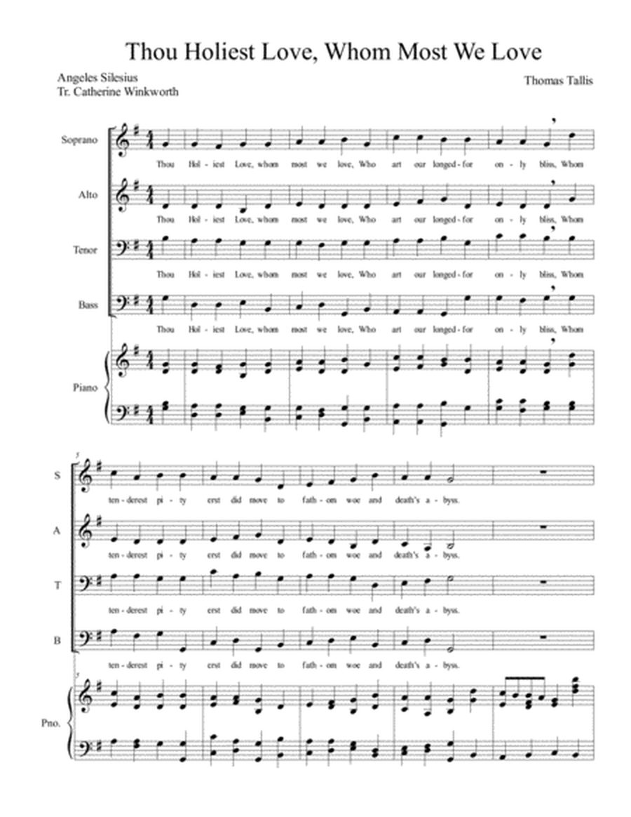 Thou Holiest Love for SATB choir image number null