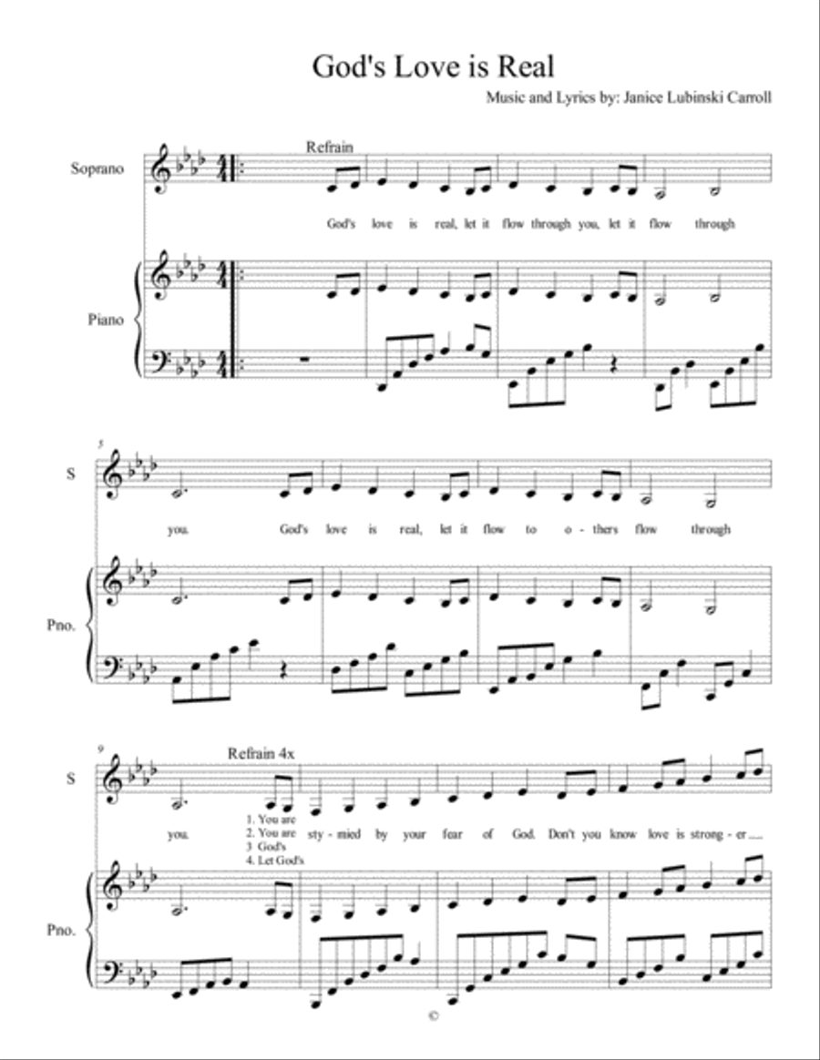 God's Love is Real God's Love is Real Voice scores gallery preview page 1