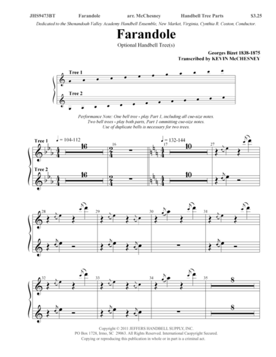 Farandole Handbell Choir scores gallery preview page 1