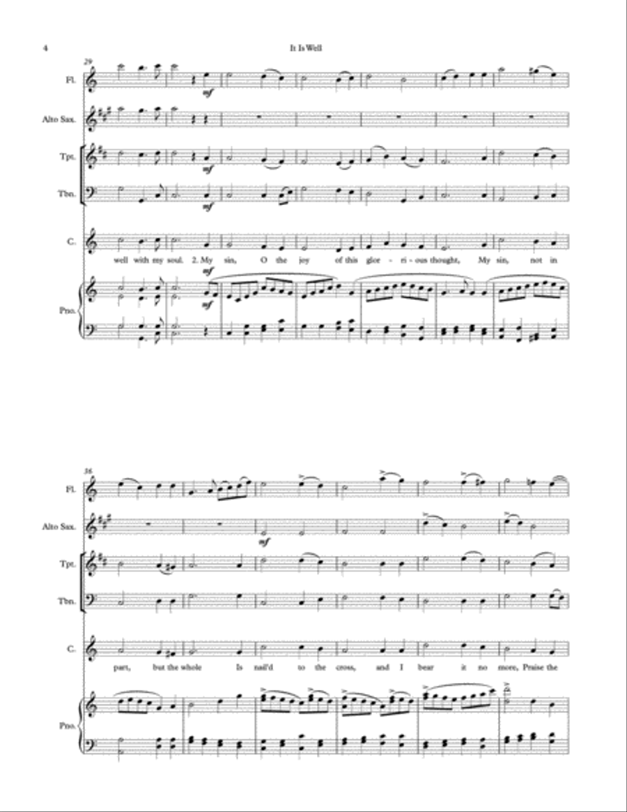 It Is Well Unison Choir scores gallery preview page 4