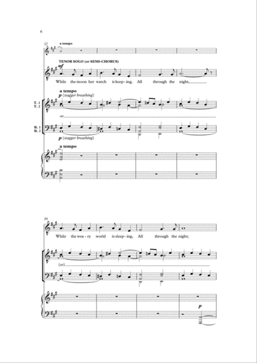 All Through the Night TTBB scores gallery preview page 2