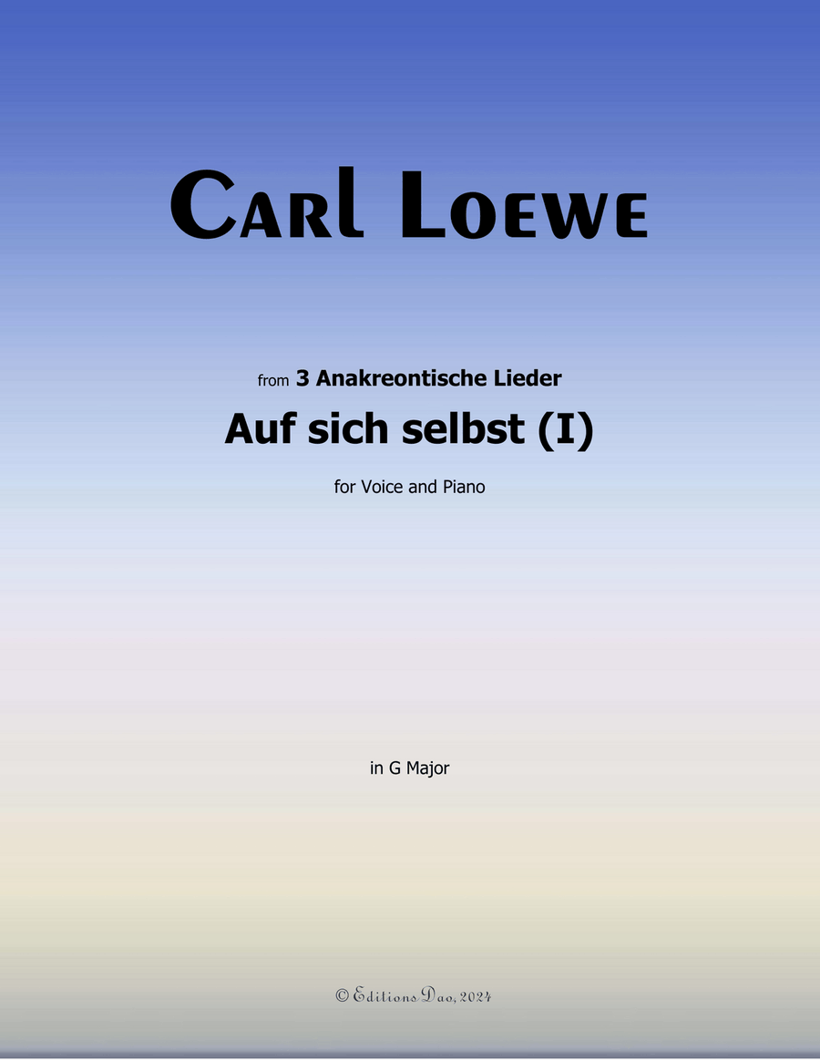 Auf sich selbst(I), by Carl Loewe, in G Major Voice scores gallery preview page 1