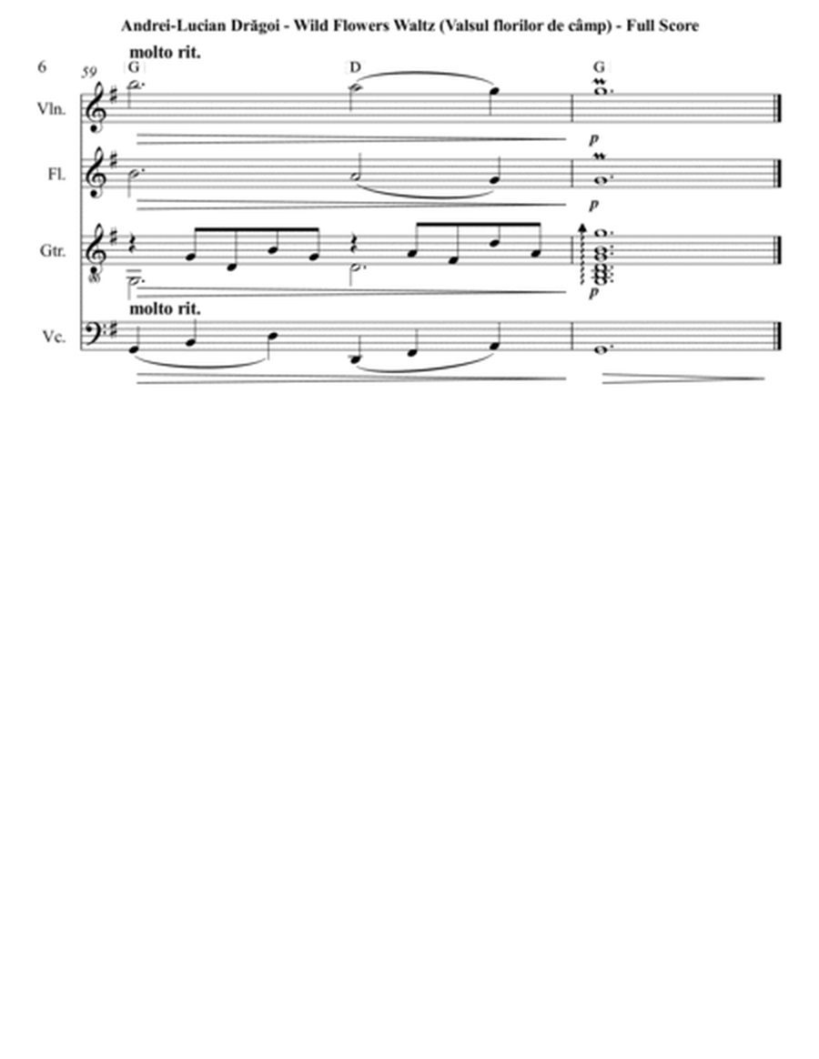 Wild Flowers Waltz (Valsul florilor de câmp) - miniature for violin(/clarinet), flute (2nd violin), image number null