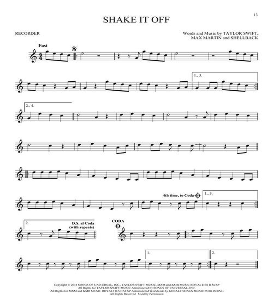 Taylor Swift – 2nd Edition Recorder scores gallery preview page 5