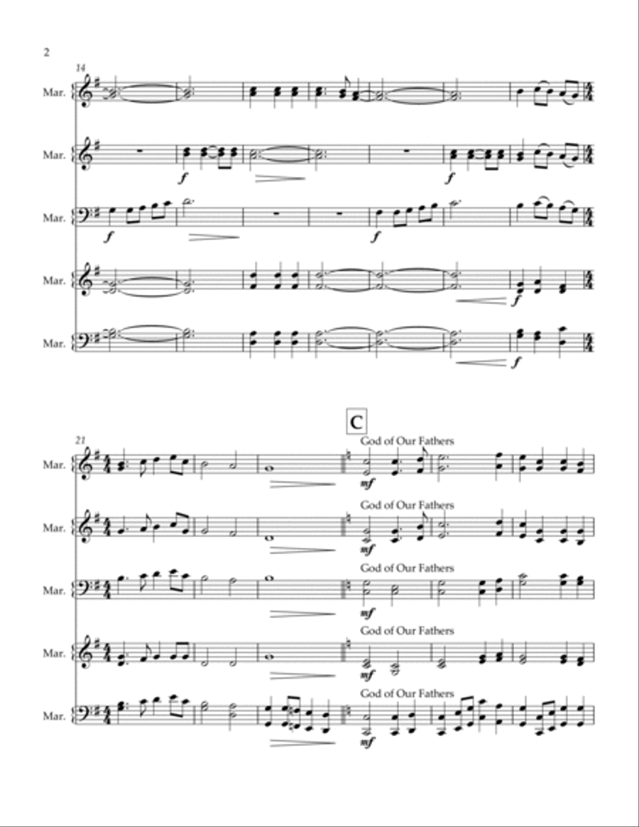 Patriotic Medley Marimba scores gallery preview page 2