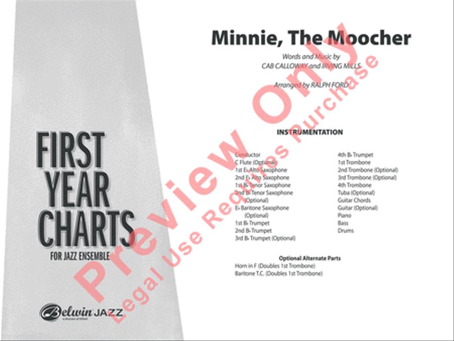 Minnie the Moocher Jazz Ensemble scores gallery preview page 2