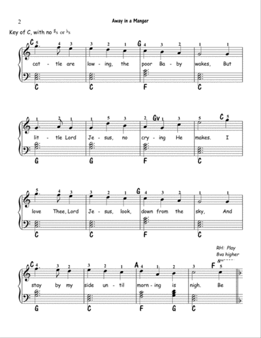 Away in a Manger (Second Year Piano Students) Piano Method scores gallery preview page 2