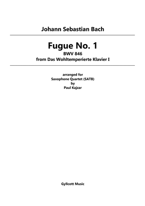 Fugue No. 1 from The Well-Tempered Clavier, Book 1 (Saxophone Quartet)