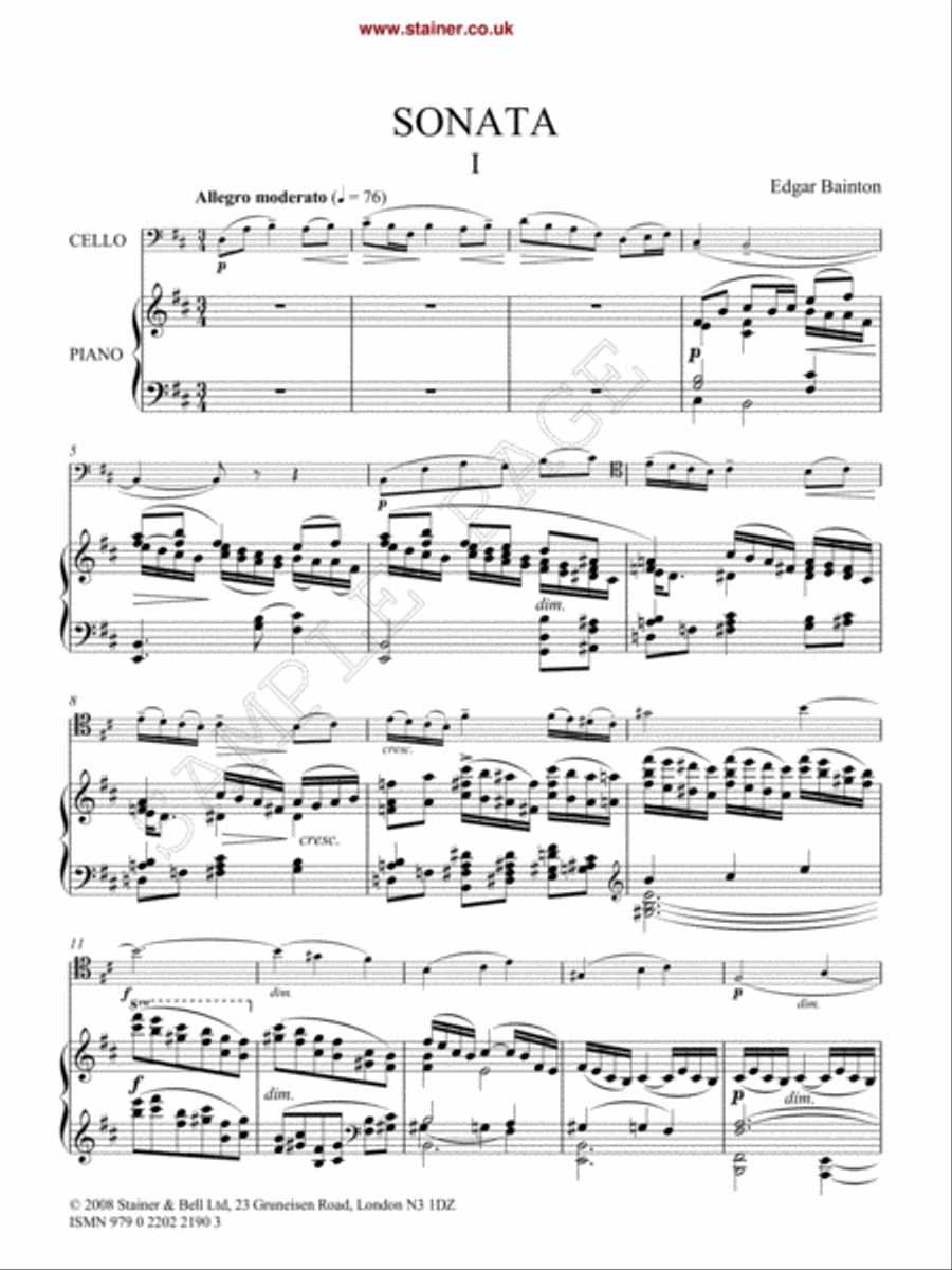 Sonata for Cello and Piano Piano Accompaniment scores gallery preview page 2